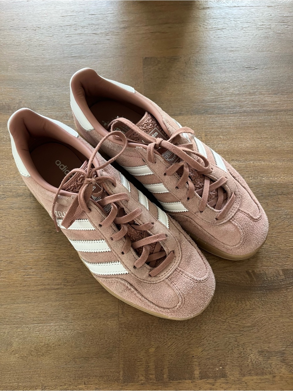 adidas Gazelle Suede Sneakers in Dusty Rose with White Stripes